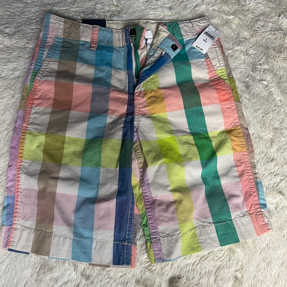 Boys GAP checked colorful shorts size 8 NEW